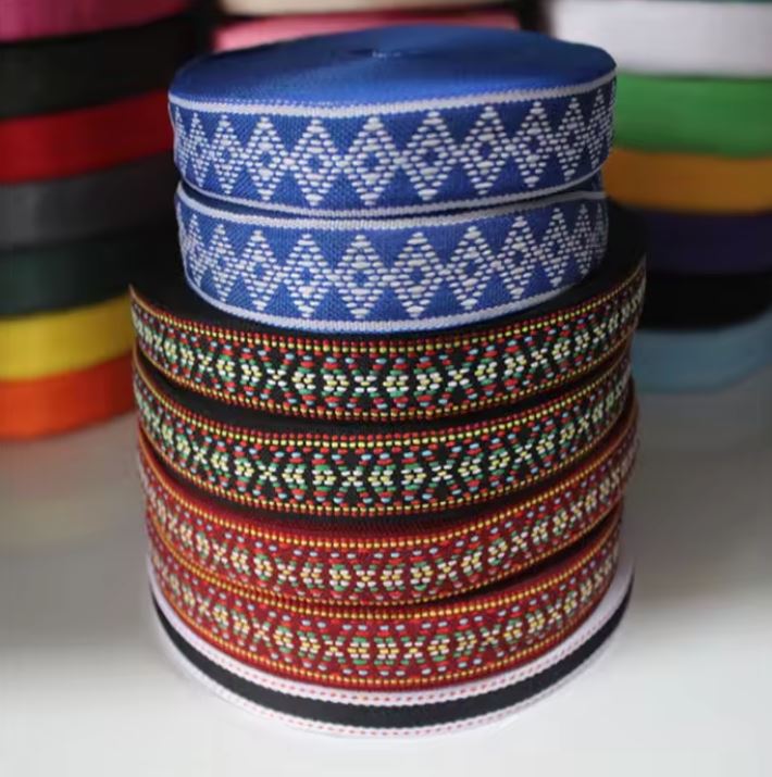 Home Textile Jacquard Bags Woven High Tenacity Garment Shoes 100% Polyester Webbing