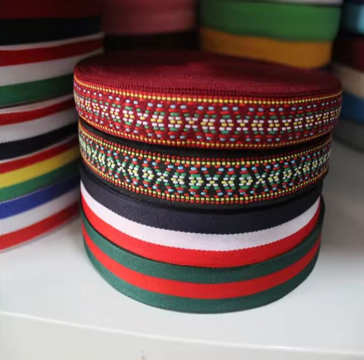 Home Textile Jacquard Bags Woven High Tenacity Garment Shoes 100% Polyester Webbing