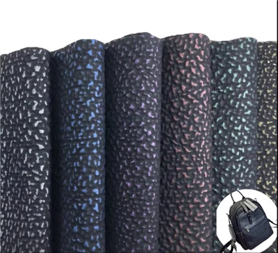 PU Tweed Backing Dot Padrão Design irregular Couro de tecido sintético falso para sapatos masculinos