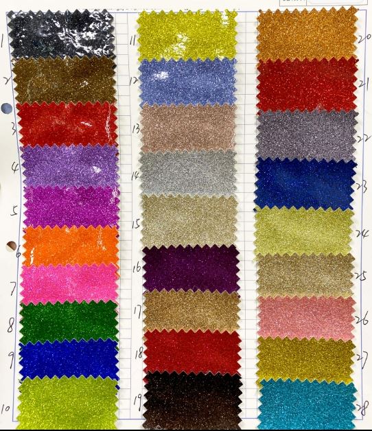 Smooth Shiny Glitter Material PVC Vinyl Faux Leather