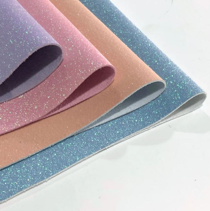 Sparkly Shiny Glitter Microfiber Leather Wholesale For Shoes Luggage And Bags Ornaments Bow Crafts